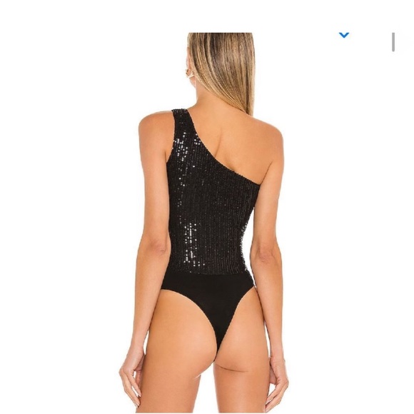 NWT SUPERDOWN Remi One Shoulder Bodysuit Sequins by Revolve. - Picture 4 of 8